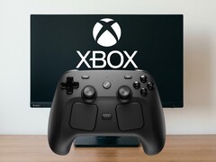 Steam Controller getoond voor PC monitor met Xbox Game Pass logo