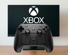 Steam Controller getoond voor PC monitor met Xbox Game Pass logo