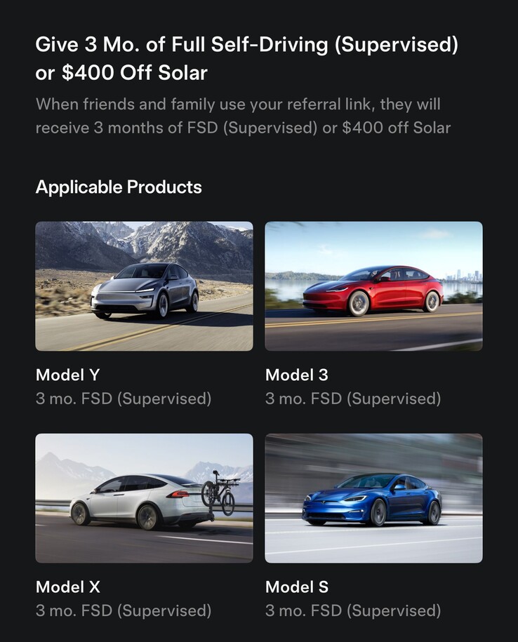 Tesla-codes kunnen na het bestellen worden toegepast voor de gratis verwijzingen.