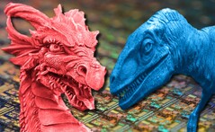 Team Red's Dragon Range mobiele chips kunnen het opnemen tegen Team Blue's Raptor Lake desktop onderdelen. (Beeldbron: Unsplash - bewerkt)