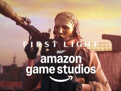 007 First Light schurk getoond met Amazon Game Studios logo