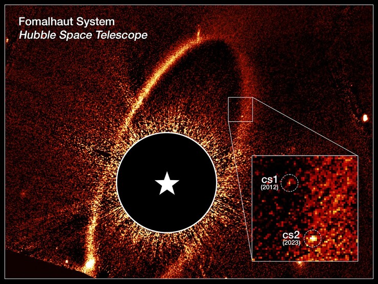 Een geannoteerde afbeelding van cs1 en cs2 (Afbeeldingsbron: NASA, ESA, UC Berkeley en STScI)