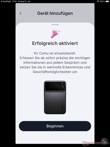 Het activeren van Comu Action Pro verloopt snel en eenvoudig.