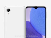 De Galaxy A23e ruilt de vier naar achteren gerichte camera's van de Galaxy A23 in voor een enkele naar achteren gerichte sensor. (Beeldbron: @OnLeaks &amp; Pricebaba)