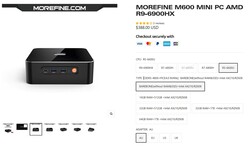 Morefine M600 configuraties (bron: Morefine)