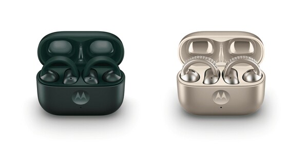 De Moto Buds Loop is er ook in Pantone Trekking Green (L), wat veel goedkoper is dan de Swarovski-editie. (Afbeeldingsbron: Motorola)