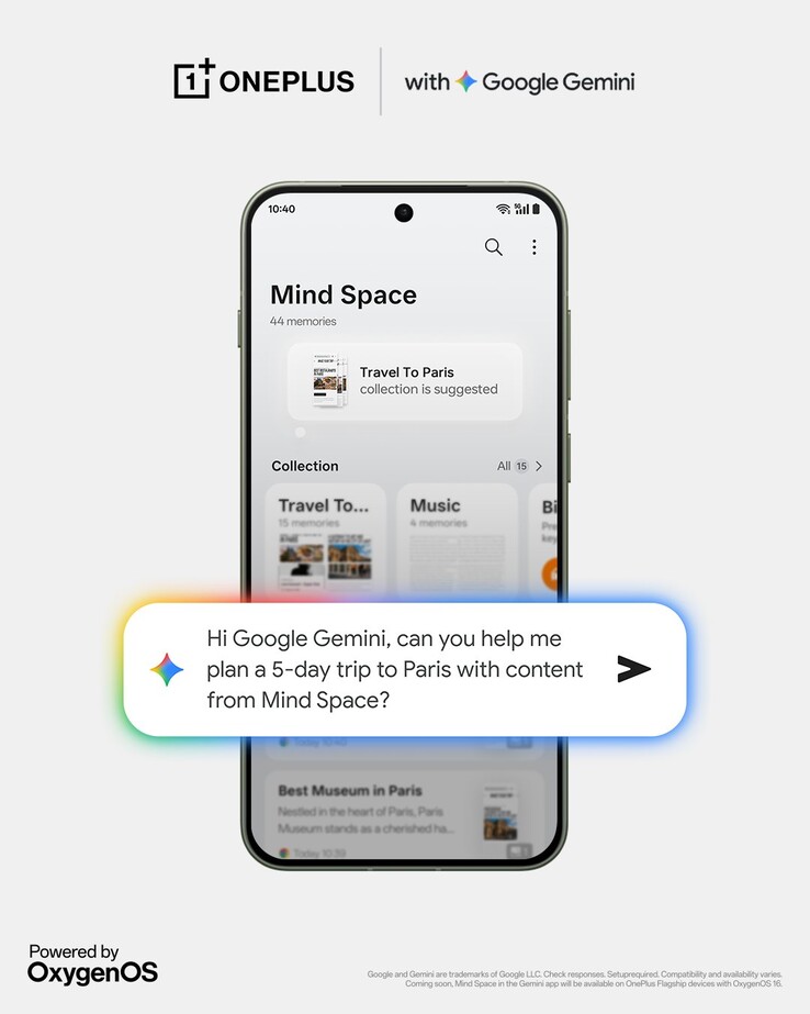 Gemini-integratie komt naar de Mind Space-functie van OxygenOS 16. (Afbeeldingsbron: X)
