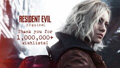 Resident Evil Requiem viert 1 miljoen verlanglijstjes op meerdere platforms. Bedankbericht afgebeeld (bron: Resident Evil&#039;s X account)