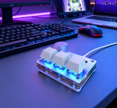 Het SayoDevice O3C mini Hall-effect toetsenblok met Hall-effect toetsen, RGB keycpas en metalen draaiknop
