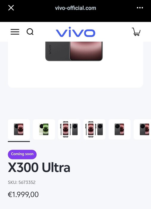 De Vivo X300 Ultra wordt blijkbaar in Oostenrijk, Duitsland en Hongarije verkocht voor ongeveer €2.000