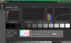 Grijswaarden na kalibratie