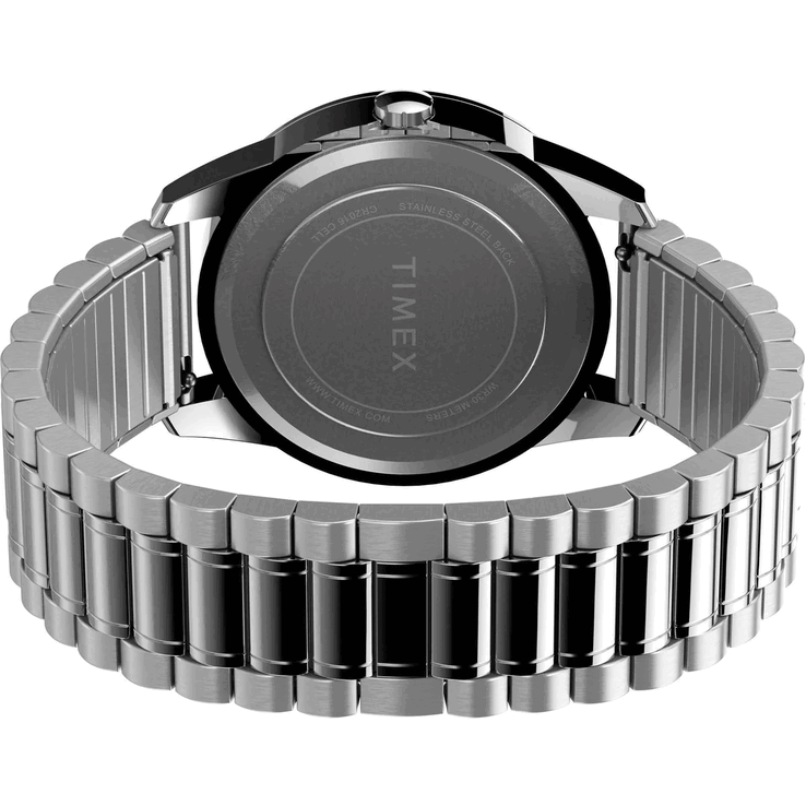 De Timex Main Street Round TWG027900JQ wordt geleverd met een roestvrijstalen horlogeband.