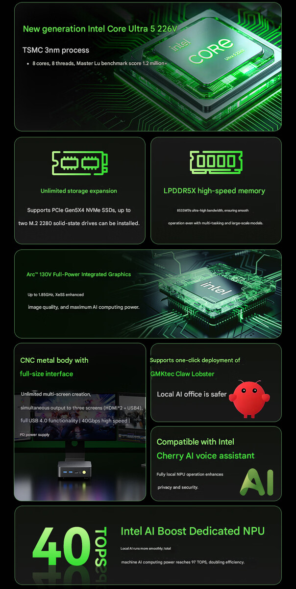 Belangrijkste kenmerken van de K17 mini PC (machine vertaald)