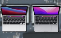 Het lijkt erop dat de 256 GB SSD in de M1 MBP 13 sneller is dan de 256 GB schijf in de M2 MBP 13. (Afbeelding bron: Apple - bewerkt)