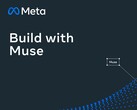 Meta-logo met de tekst „Build with Muse“ op een donkere achtergrond
