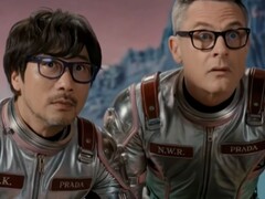 Nicolas Winding Refn en Hideo Kojima in een door AI gegenereerde Prada-reclame