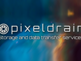 Het logo van de website omgeven door een artistieke impressie van de ruimte (bron: PixelDrain - bewerkt)