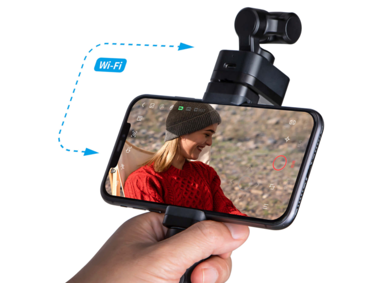 Met de Feiyu Pocket 3 kunt u uw telefoon als draadloze monitor gebruiken (hij heeft ook een klein scherm).