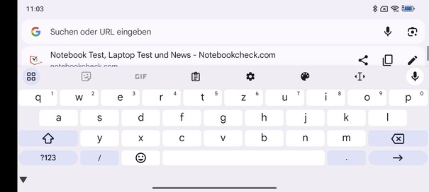 Toetsenbord in liggend formaat