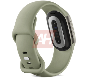 Fitbit Edge in olijfgroen, gezien vanaf de achterkant