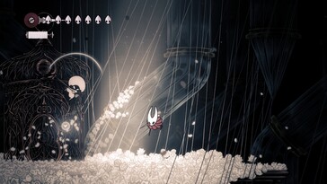 Hollow Knight: Silksong PC screenshot met Hornet karaktermodel (Afbeelding bron: Steam)
