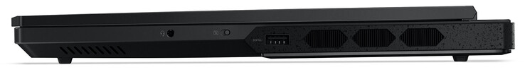 Rechts: Combo audio-aansluiting, webcam shutter schakelaar, USB 3.2 Gen 1 (USB-A)
