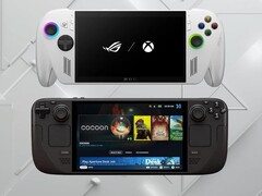 ROG Xbox Ally en Steam Deck OLED afgebeeld