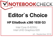 Editor's Choice in september 2018: HP EliteBook x360 1030 G3