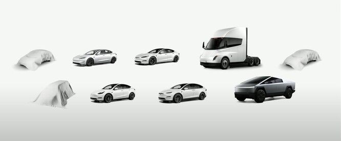 Tesla plaagt drie nieuwe EV's, waaronder de langverwachte Robovan. (Bron: Tesla via YouTube)