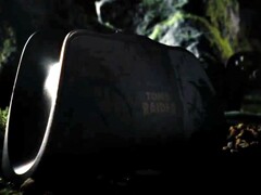 De donker gemaakte afbeelding toont het oplaadstation voor de 8BitDo Pro 3 Tomb Raider-editie.