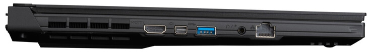 Linkerzijde: HDMI 2.1, Mini DisplayPort 1.4, USB 3.2 Gen 1 (Type-A), combo audio, Gigabit Ethernet