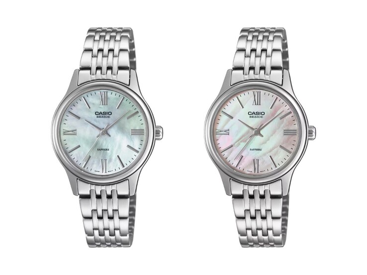 De Casio Beside Line BLS-100DS-2AV (links) en BLS-100DS-4AV (rechts) horloges. (Afbeeldingsbron: Casio, bewerkt)