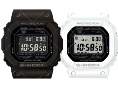 De zwarte Casio GW-5000HS-1 en de witte Casio GW-5000HS-7 horloges. (Afbeelding bron: Great G-Shock World - upscalen met AI)