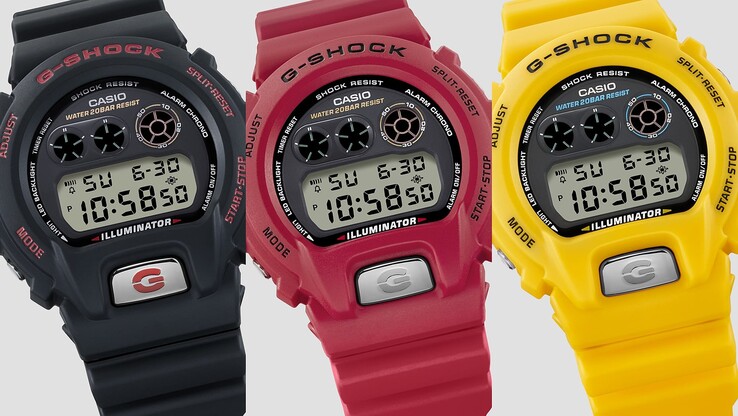 Van links naar rechts: Casio DW-6900TR-1, DW-6900TR-4 en de DW-6900TR-9. (Afbeeldingsbron: Casio)