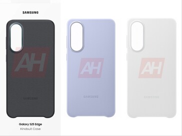 Galaxy Uitgelekte afbeelding S25 Edge (Bewerkt) toont Kingsuit hoesje in drie kleuren. (Afbeeldingsbron: Android Headlines)