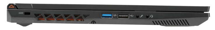 Links: Kensington-beveiligingssleuf, USB 3.2 Gen 1 (USB-A), USB 2.0 (USB-A), microfooningang, combo audioaansluiting