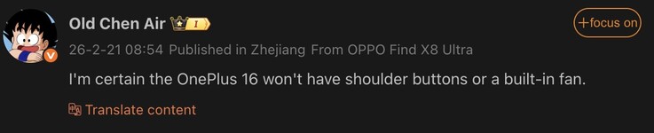 Uitgelekte details van de OnePlus 16.