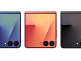 Een eerste levensechte afbeelding van de Samsung Galaxy Z Flip7 met de verpakking en het display van de omslag ingeschakeld, circuleert nu online. (Afbeeldingsbron: Evan Blass)