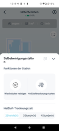 Instellingen reinigingsstation