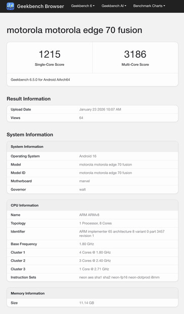 (Afbeeldingsbron: Geekbench)