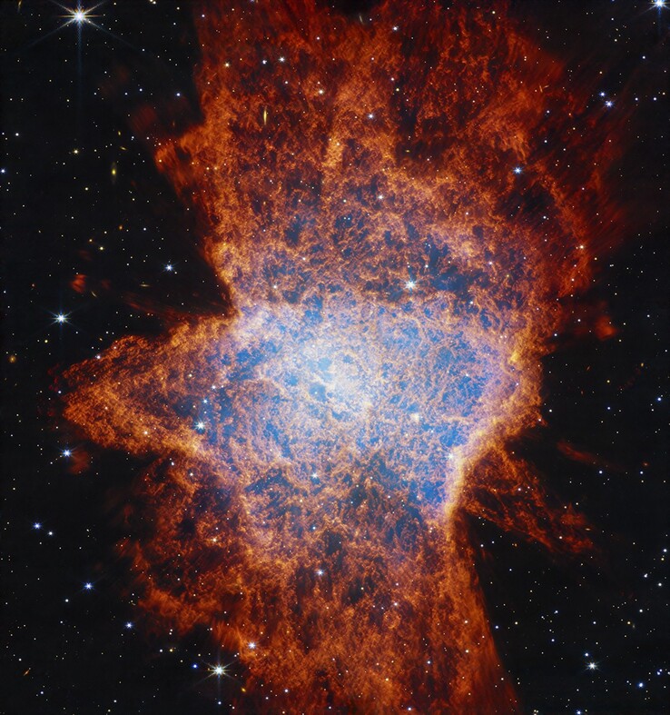 Nabij-infraroodopname van planetaire nevel NGC 6072 (Afbeeldingsbron: NASA, ESA, CSA en STScI)