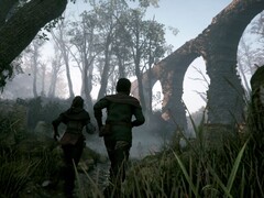 Een afbeelding waarop twee personages uit A Plague Tale: Innocence te zien zijn, nu met 90% korting op Steam.