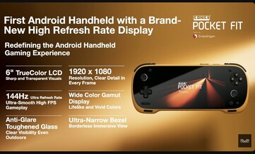 De Konkr Pocket Fit heeft een IPS LCD-paneel met een resolutie van 1080p en een verversingssnelheid van 144Hz. (Afbeeldingsbron: Ayaneo)