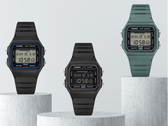 Op de foto, van links naar rechts: Casio F-B100W-1AJF, F-B100W-1BJF en F-B100W-3AJF. 