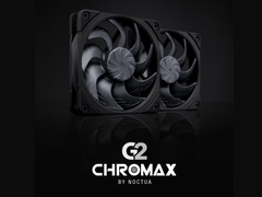 De volledig zwarte Noctua G2 Chromax afgebeeld