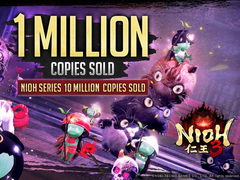 Een screengrab van de aankondiging van 1 miljoen verkochte exemplaren van Nioh 3 door Team Ninja