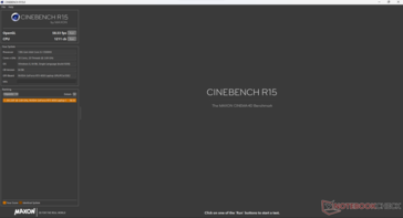 Cinebench R15 prestaties op batterij (enkele run)