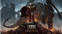 DOOM Slayer staat bovenop een slagveld in de officiële key art voor DOOM: The Dark Ages (bron: DOOM: The Dark Ages, met dank aan Keymailer)