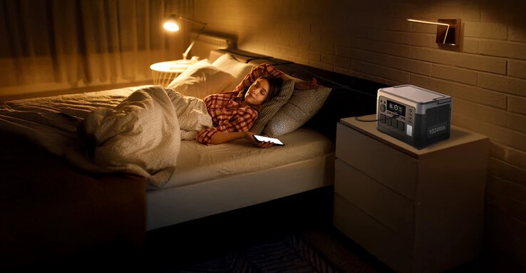Met 500 watt is de P1000E-centrale erg stil met slechts 29dB (Afb. bron: Oukitel)
