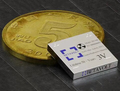 Een microkernreactor kleiner dan een muntstuk. (Afbeelding Bron: Betavolt)